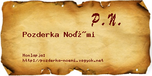 Pozderka Noémi névjegykártya